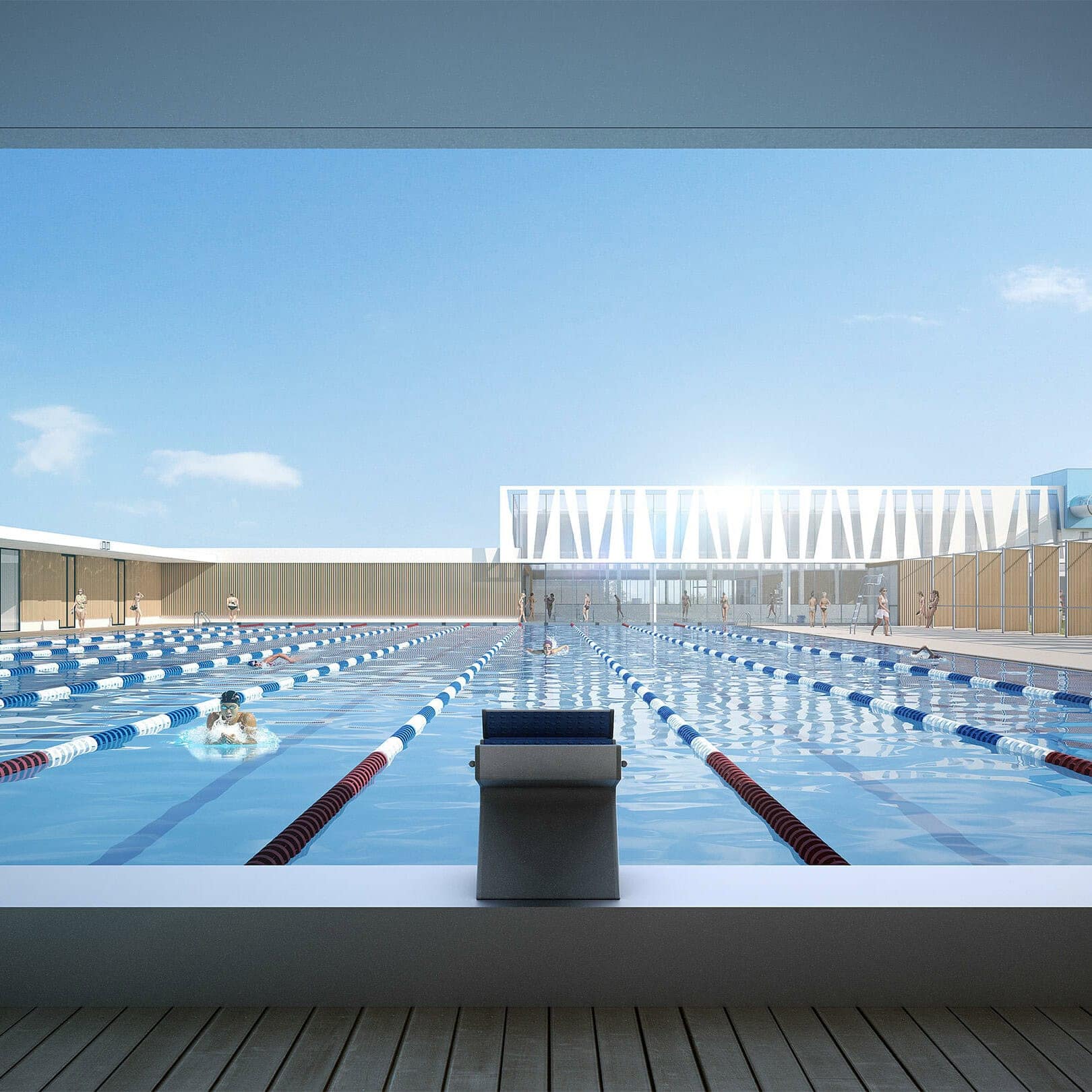 illuminens | perspective architecture 3D | image architecture | archiviz | centre aquatique amiens | bvl architecture