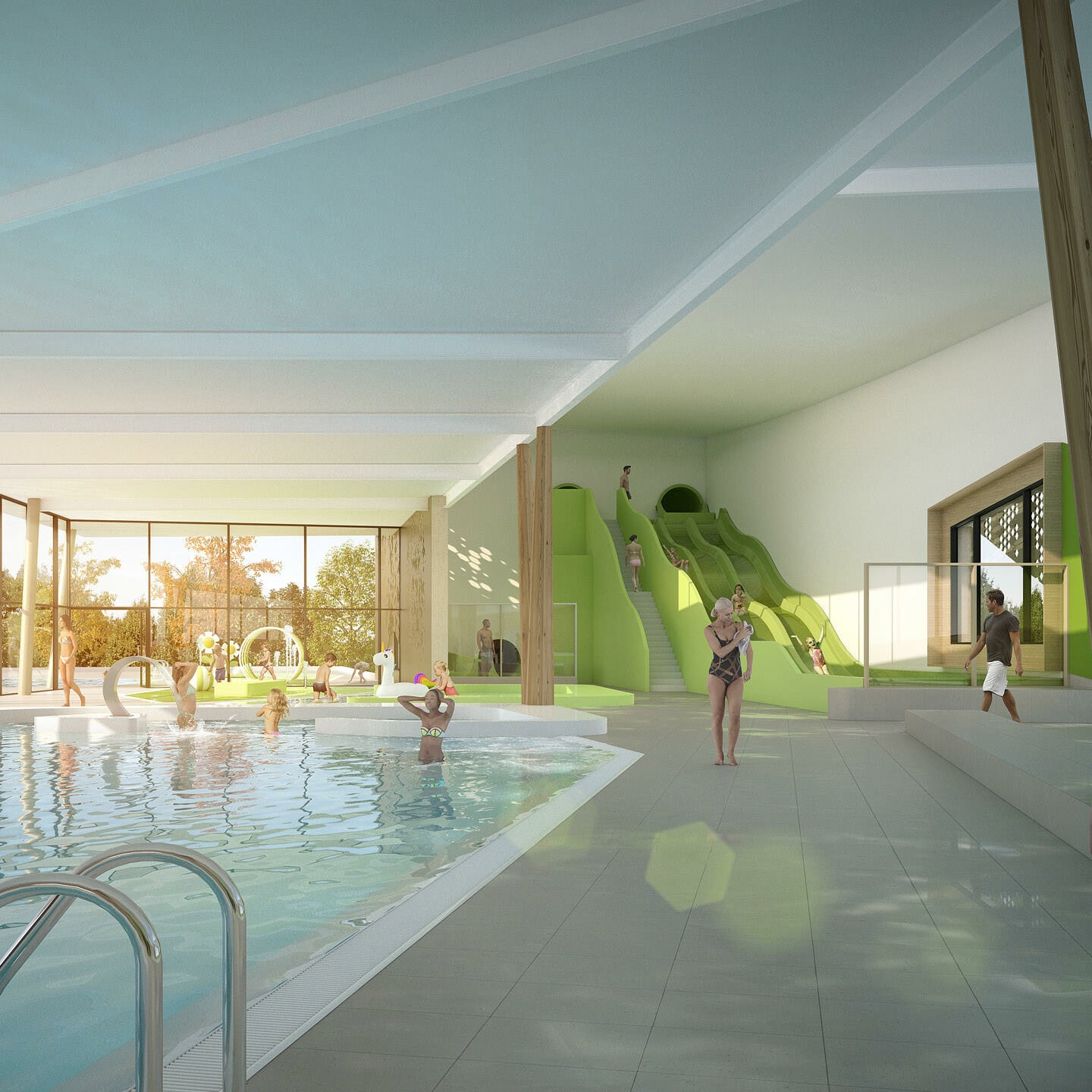 illuminens | perspective architecture 3D | image architecture | archiviz | centre aquatique basse-ham | coste architectures