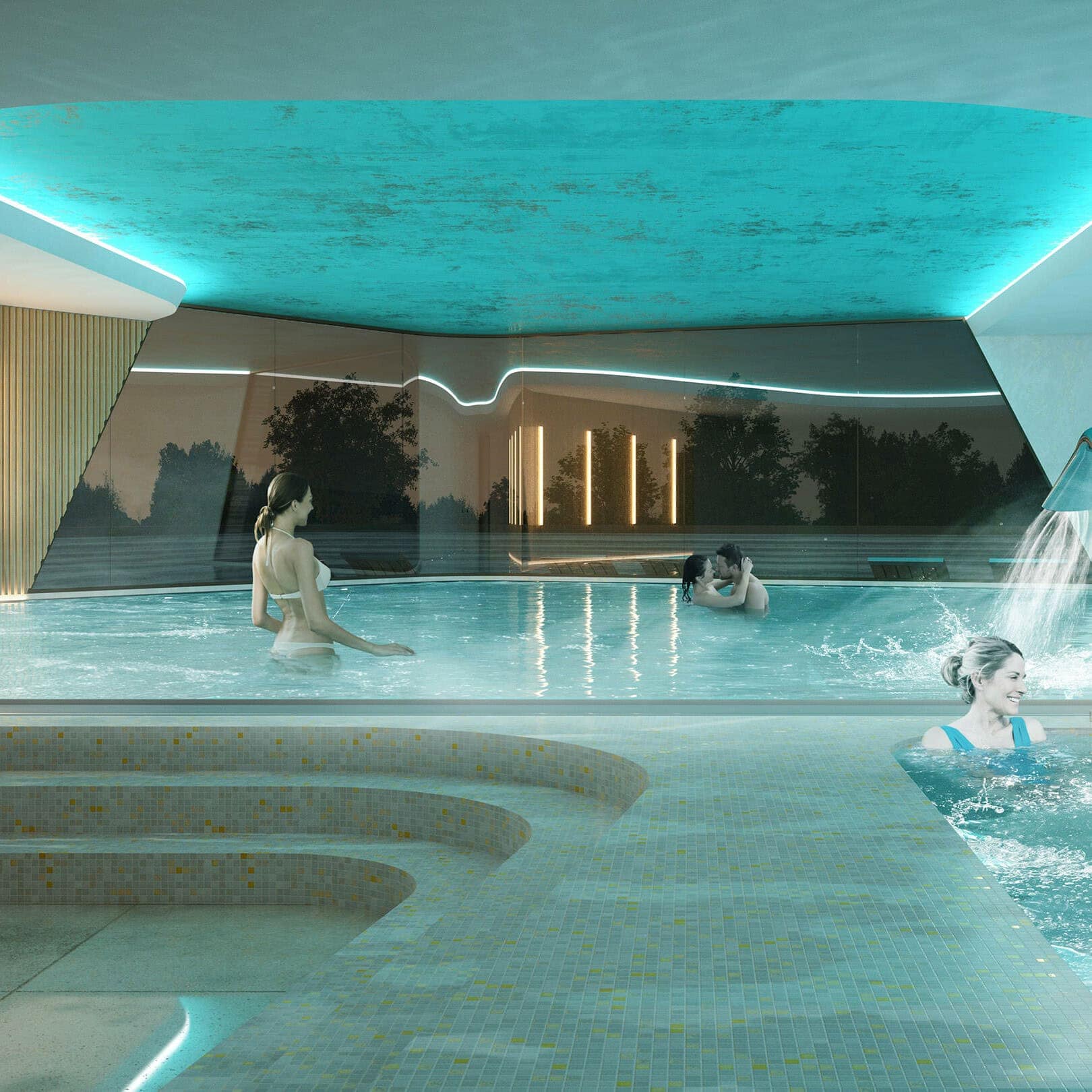 illuminens | perspective architecture 3D | image architecture | archiviz | centre aquatique o'cape belbeuf | coste architectures