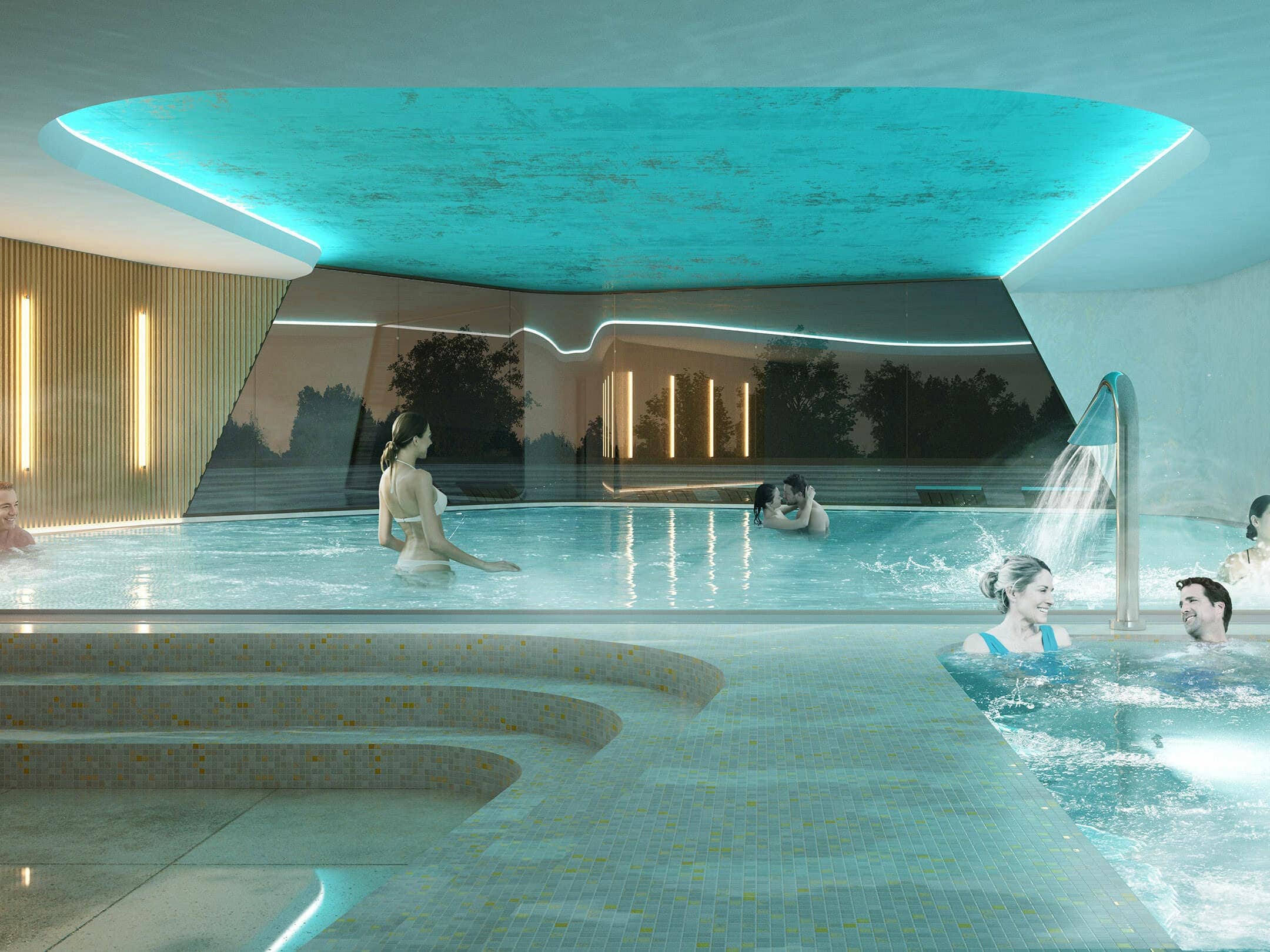 illuminens | archiviz | architectural visualization | architectural render | aquatic center o'cape belbeuf | coste architectures