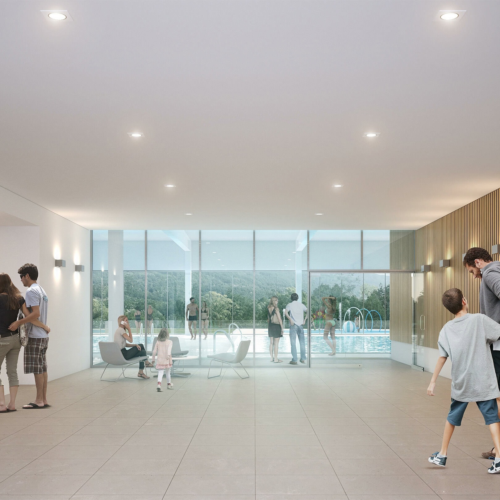 illuminens | perspective architecture 3D | image architecture | archiviz | centre aquatique bugey sud | bvl architecture