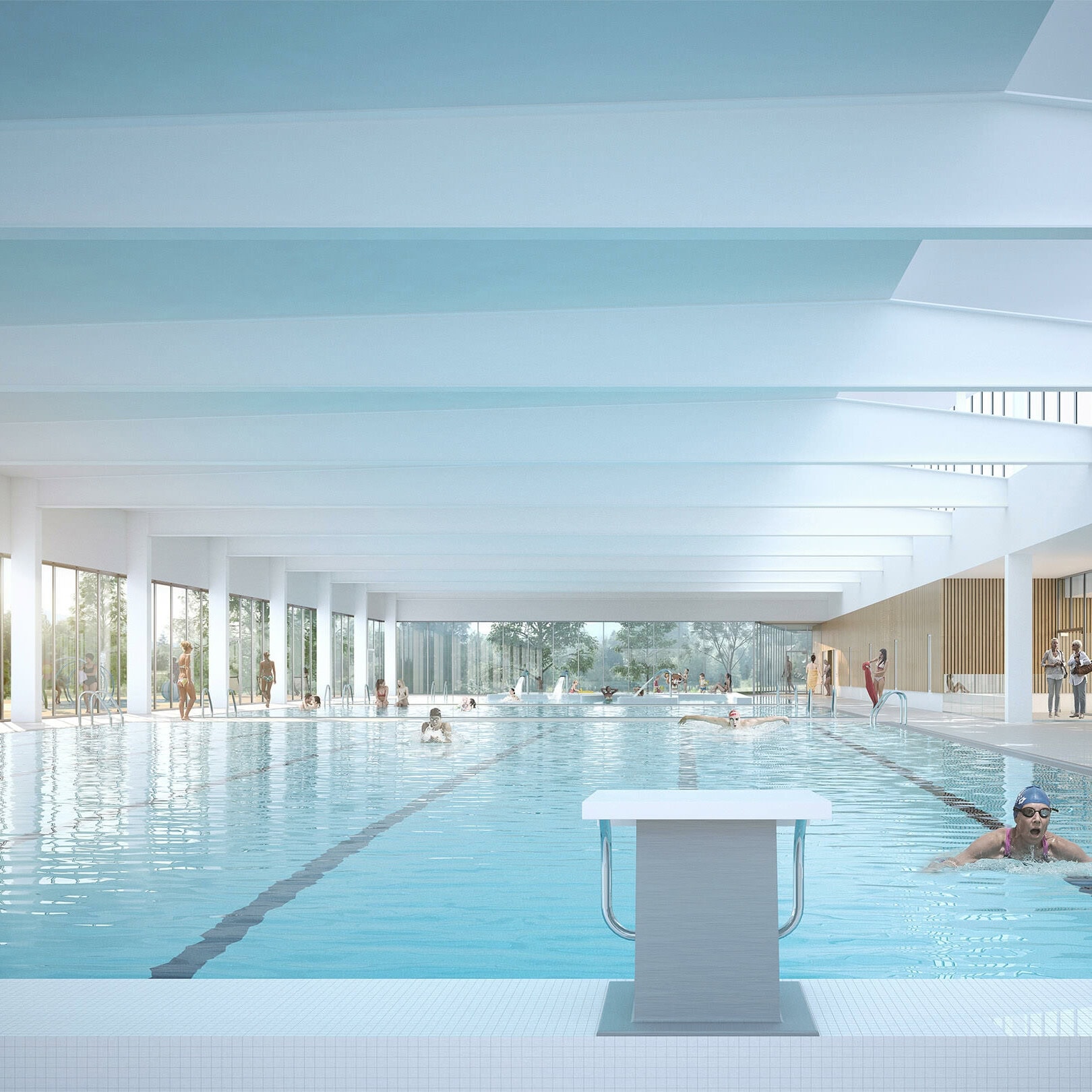 illuminens | perspective architecture 3D | image architecture | archiviz | centre aquatique bugey sud | bvl architecture