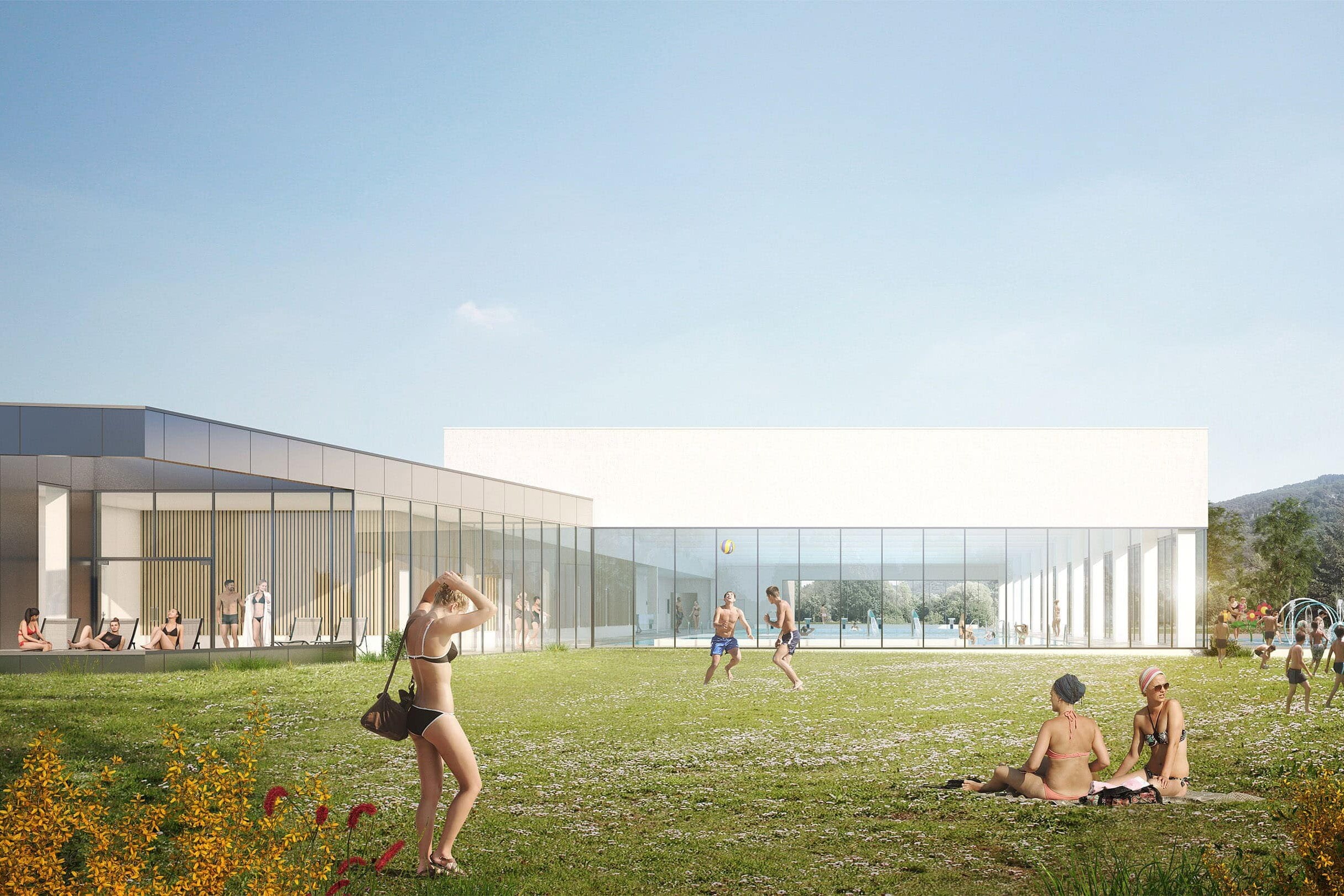illuminens | perspective architecture 3D | image architecture | archiviz | centre aquatique bugey sud | bvl architecture