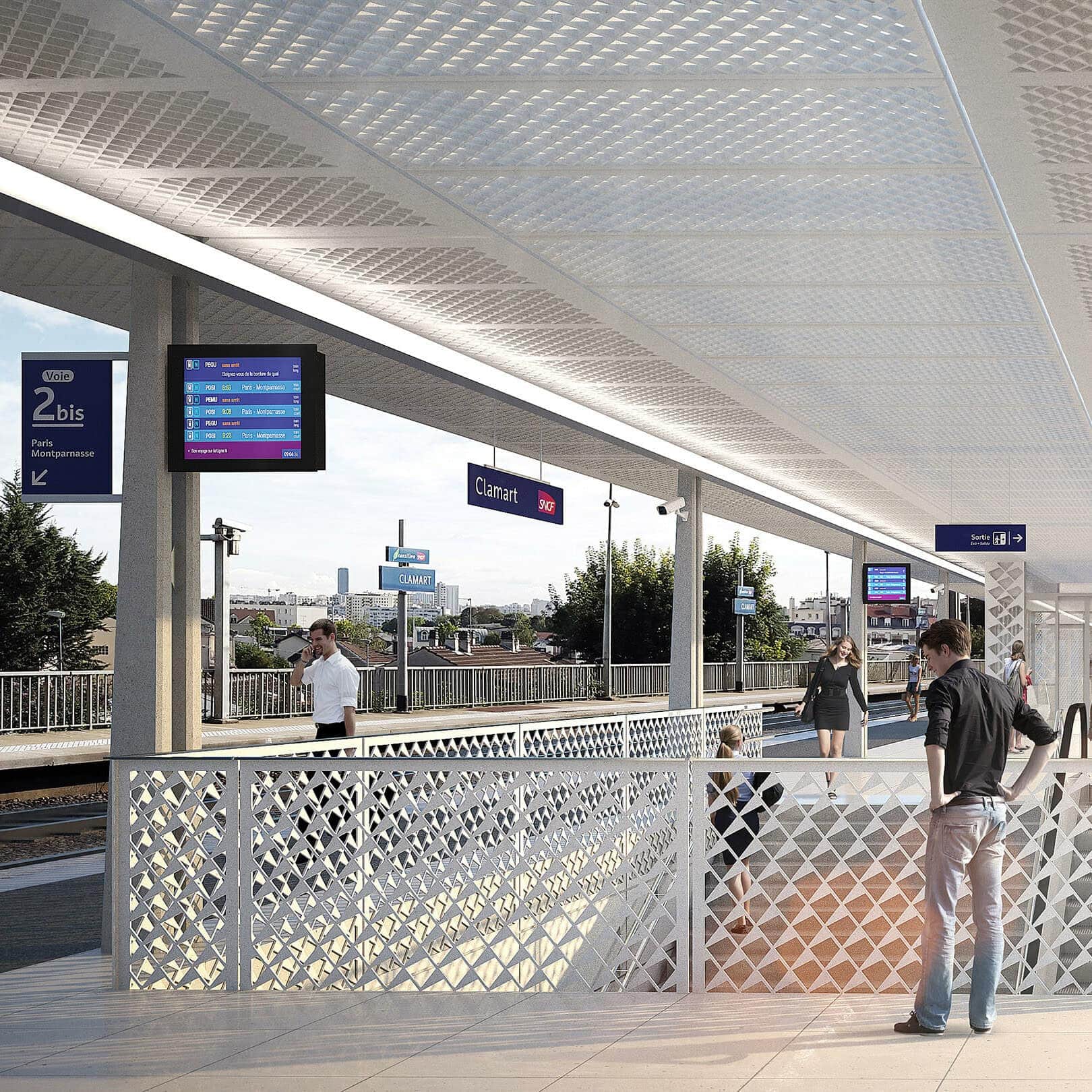 illuminens | perspective architecture 3D | image architecture | archiviz | gare de clamart | grand paris express | arep