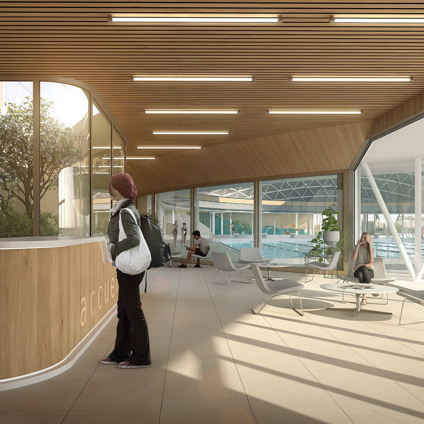 illuminens | perspective architecture 3D | image architecture | archiviz | centre aquatique drancy | coste architectures