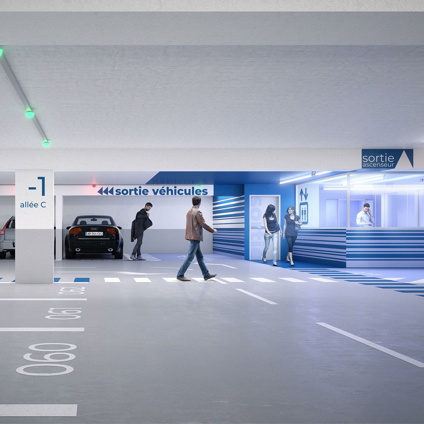 illuminens | perspective architecture 3D | image architecture | archiviz | parking drancy | atelier perez prado