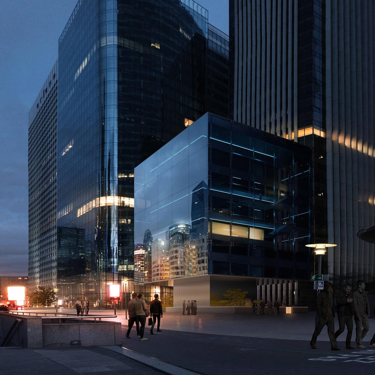 illuminens | archiviz | architectural visualization | architectural render | halo project | paris - la defense | if architects