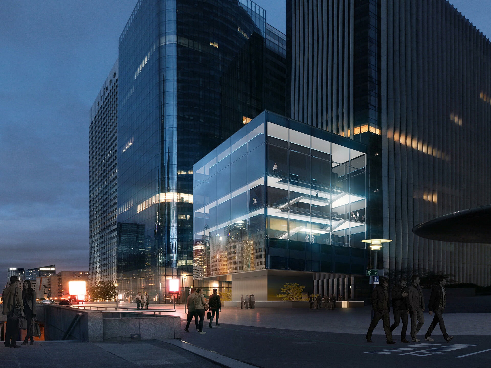 illuminens | archiviz | architectural visualization | architectural render | halo project | paris - la defense | if architects