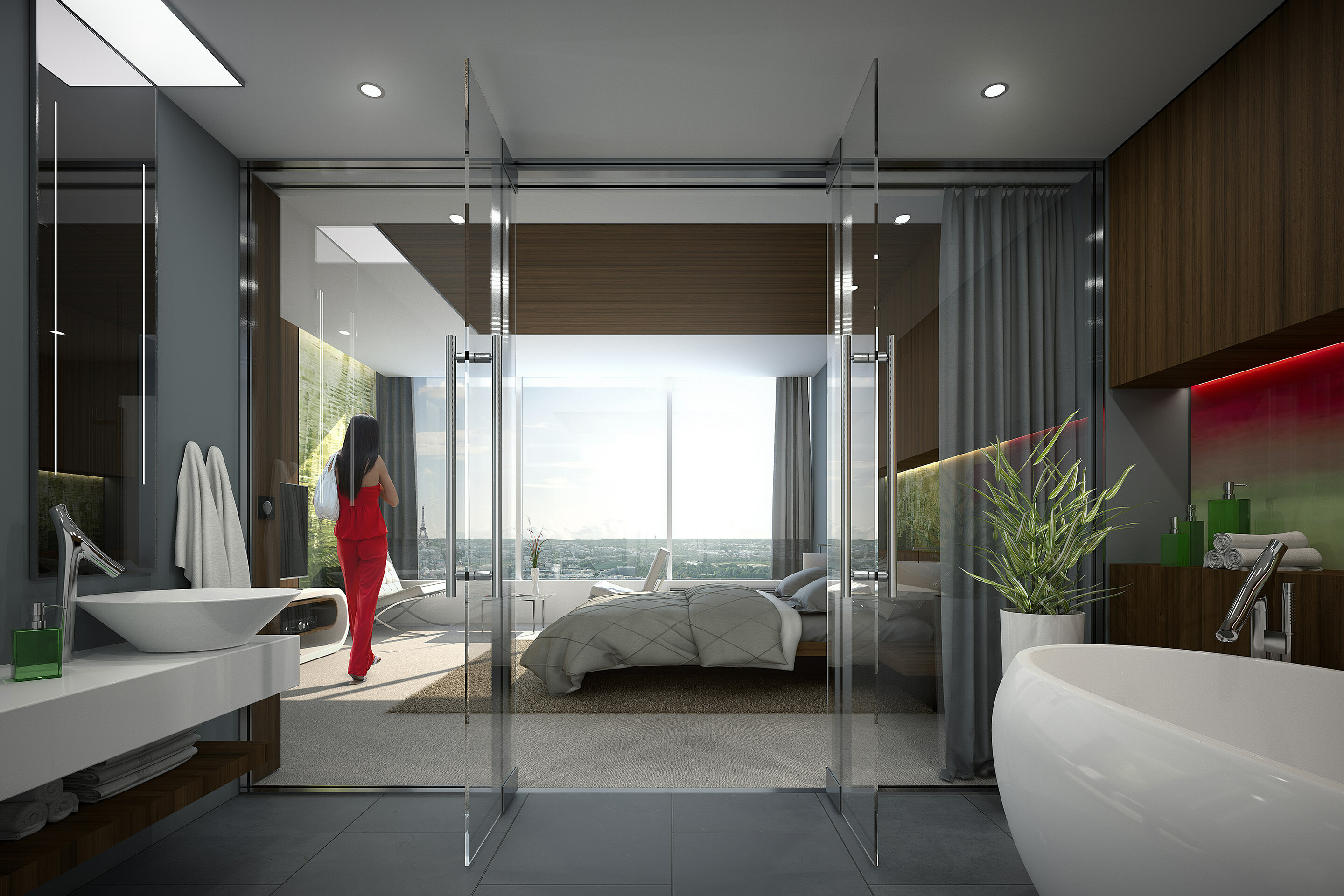 illuminens | perspective architecture 3D | image architecture | archiviz | hotel z1 | paris - la defense | if architectes