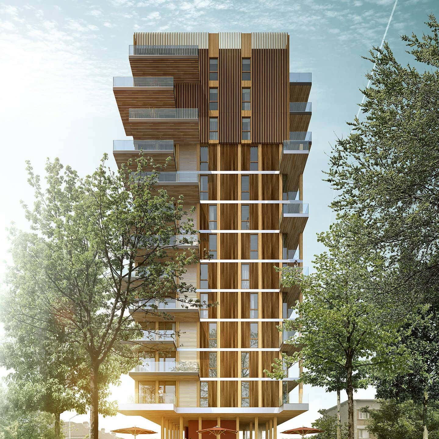 illuminens | perspective architecture 3D | image architecture | archiviz | tour signal le havre wood up | atelier architecture marie schweitzer