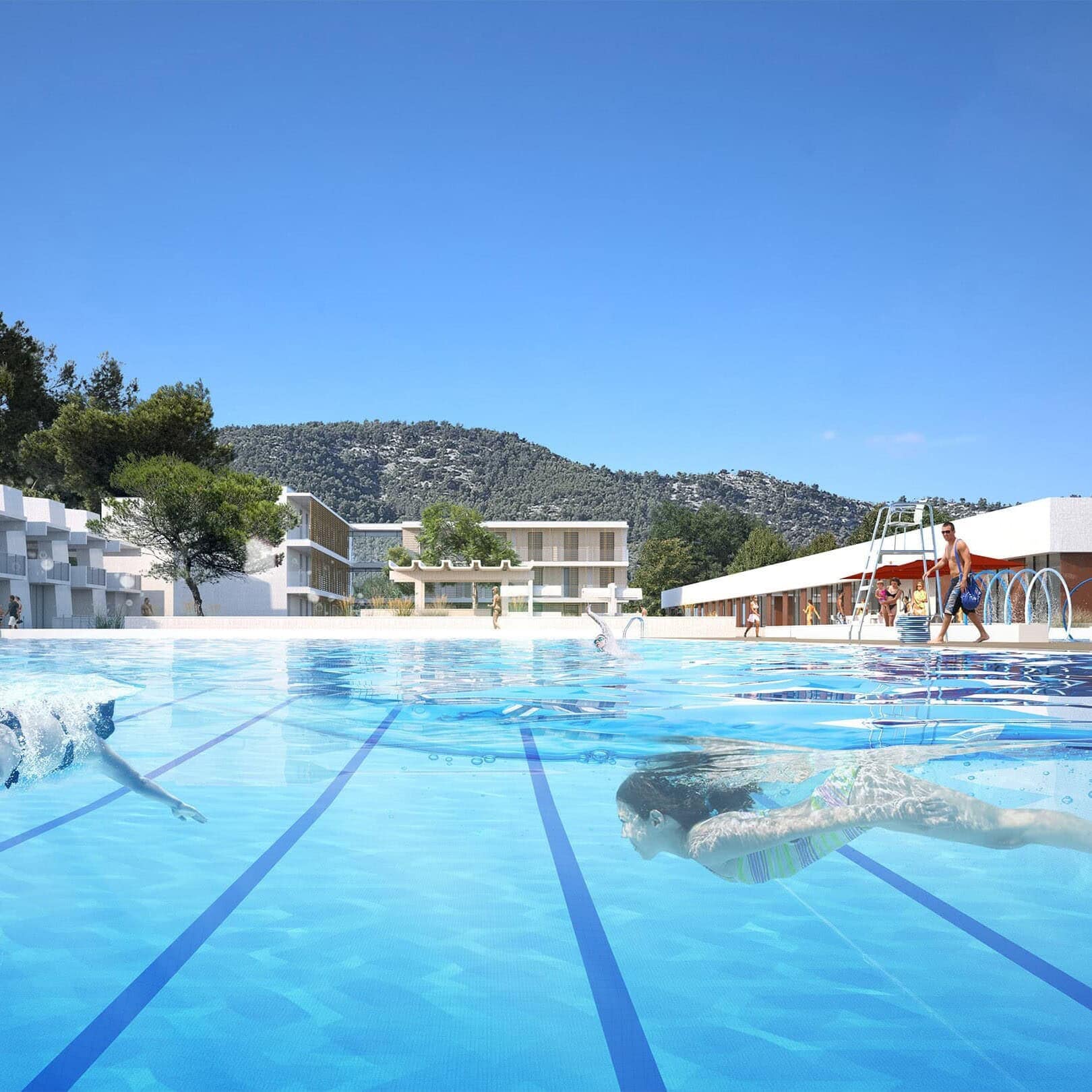 illuminens | perspective architecture 3D | image architecture | archiviz | piscine luminy | marseille | bvl architecture