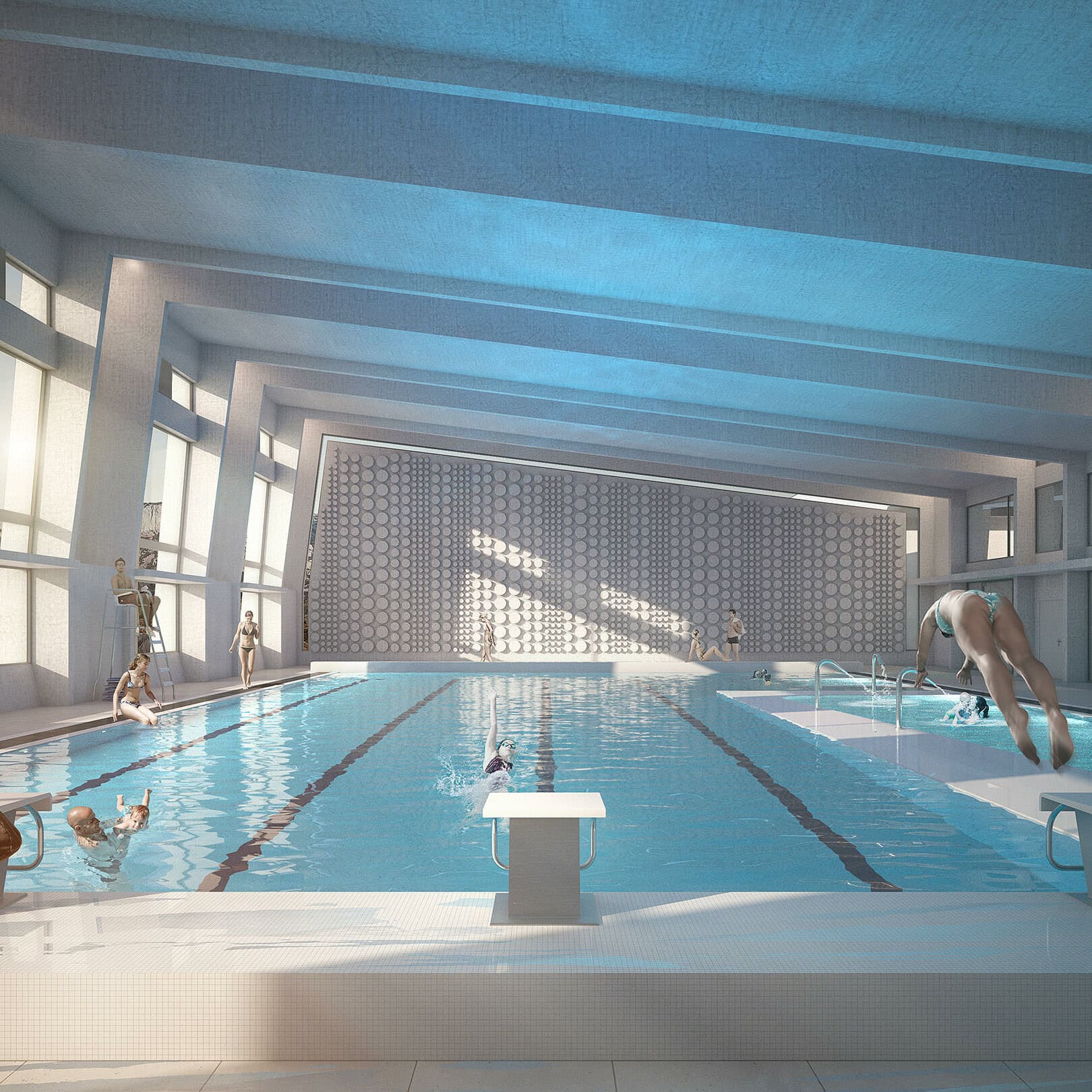 illuminens | perspective architecture 3D | image architecture | archiviz | piscine luminy | marseille | bvl architecture