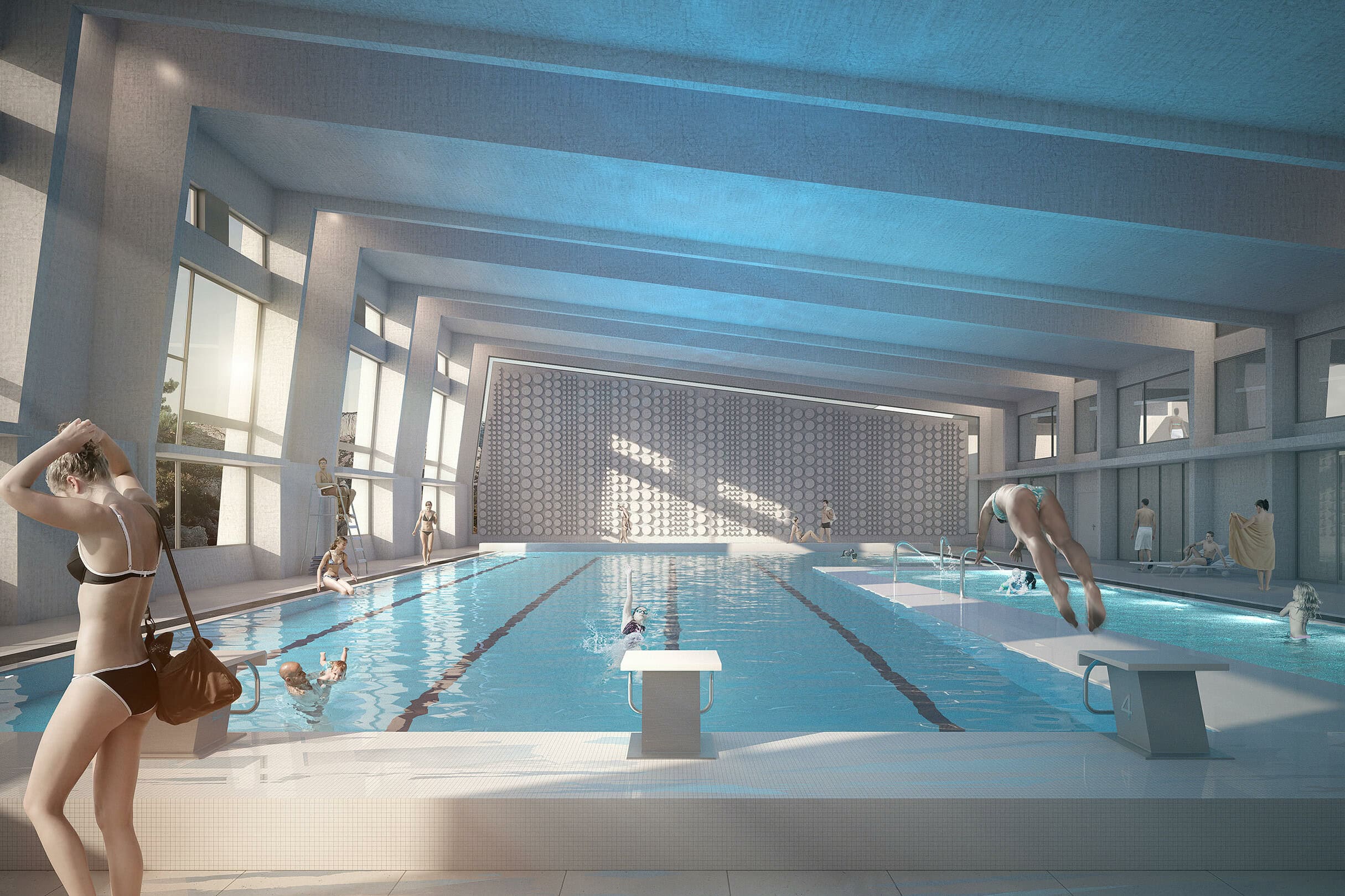 illuminens | perspective architecture 3D | image architecture | archiviz | piscine luminy | marseille | bvl architecture