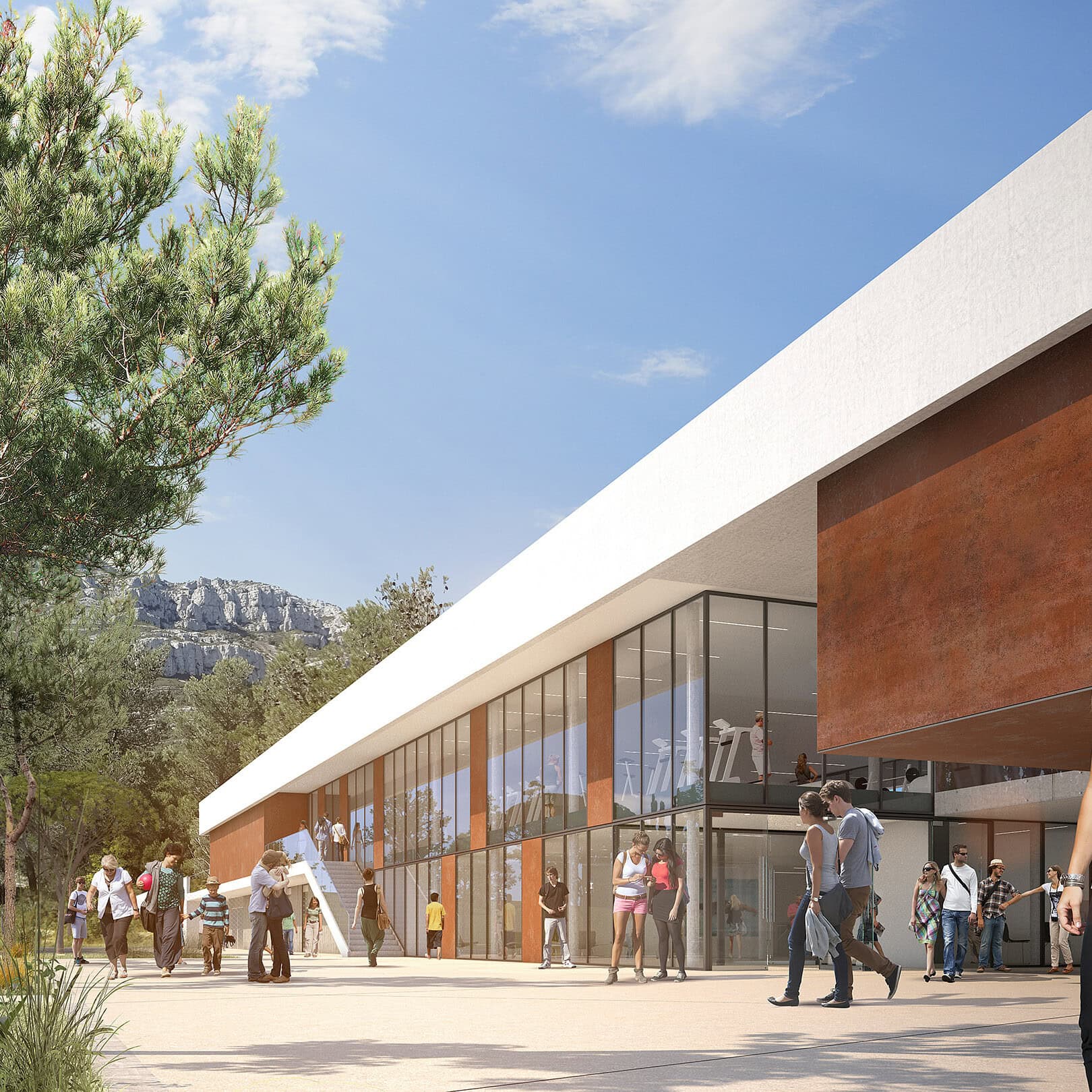 illuminens | perspective architecture 3D | image architecture | archiviz | piscine luminy | marseille | bvl architecture