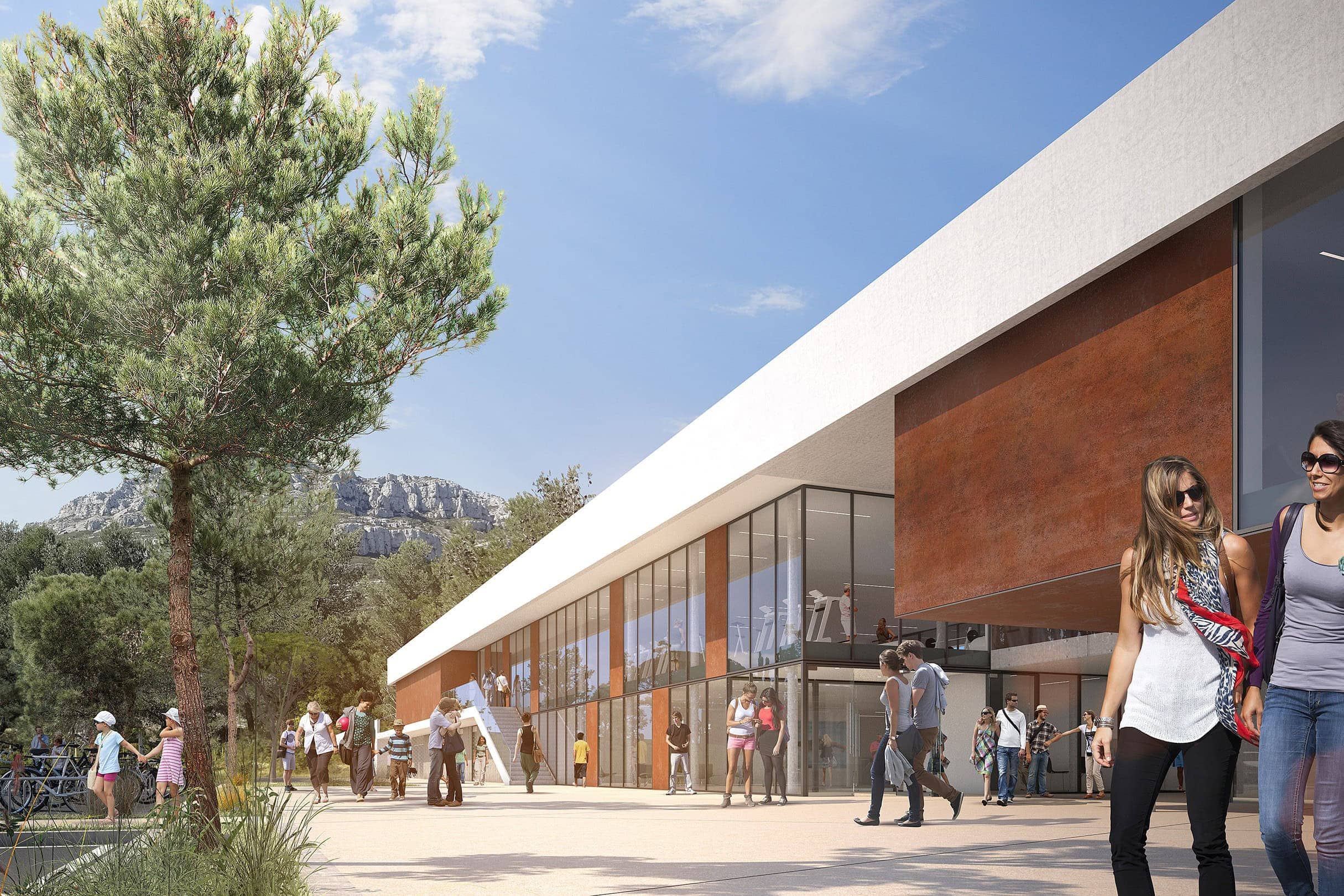 illuminens | archiviz | architectural visualization | architectural render | luminy aquatic center | marseille | bvl architecture