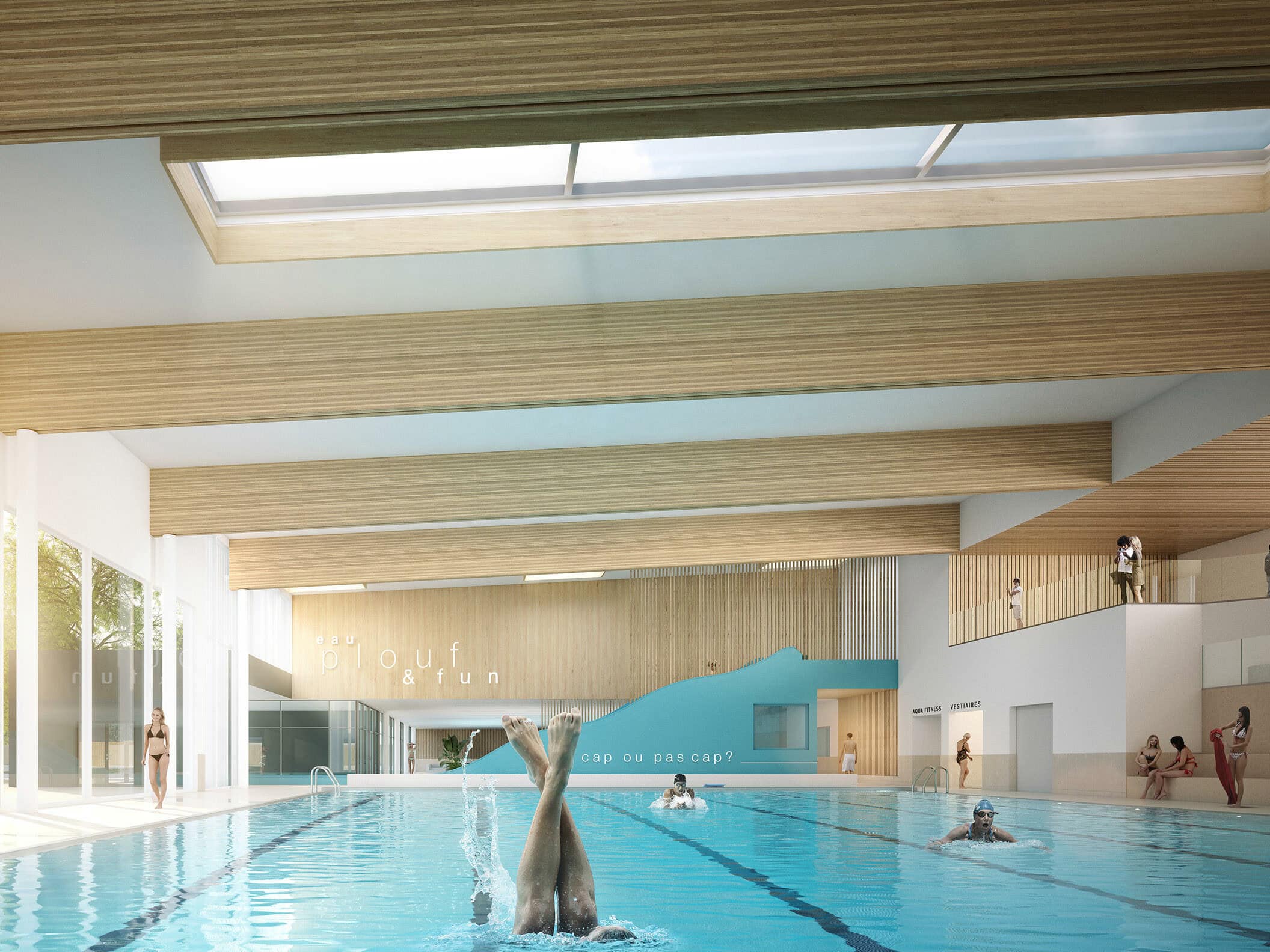 illuminens | archiviz | architectural visualization | architectural render | castallia aquatic center | maurepas | coste architectures