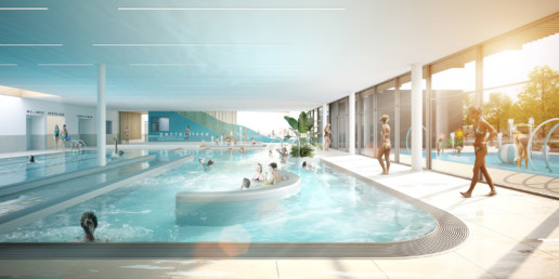 illuminens | architectural visualization | architectural render | archiviz | castallia aquatic center | maurepas | coste architectures