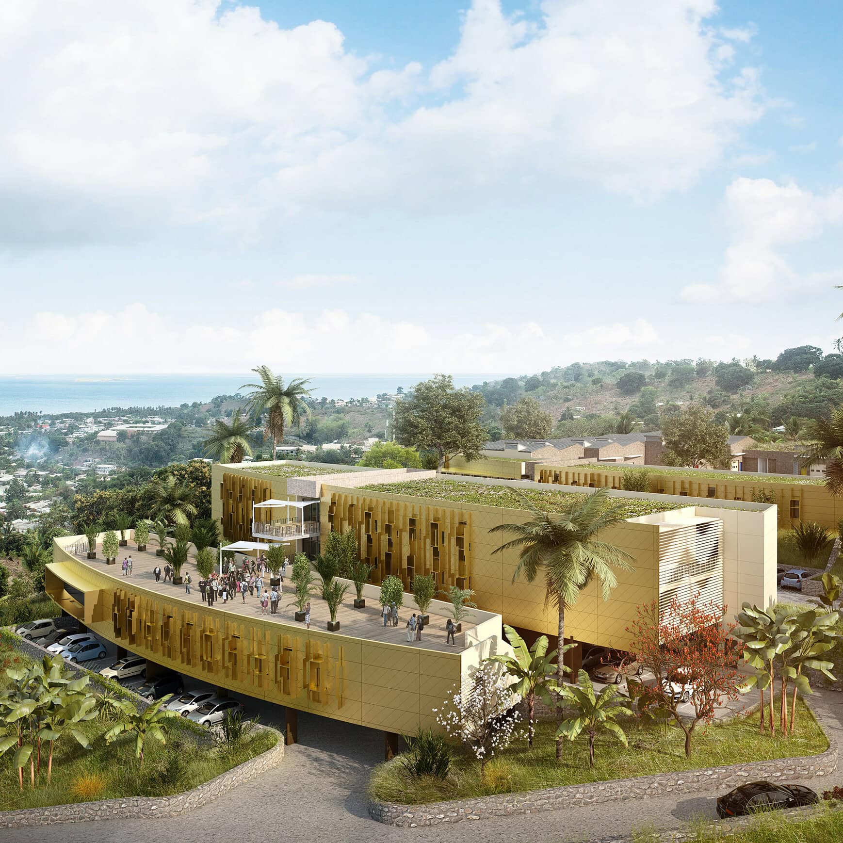 illuminens | perspective architecture 3D | image architecture | archiviz | technopole | dembeni mayotte | quadra architectures