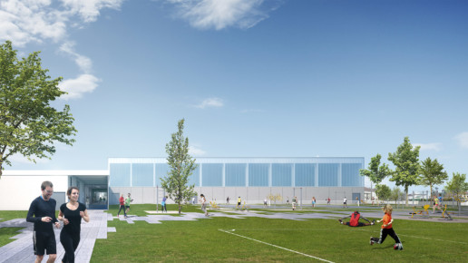 illuminens | architectural visualization | architectural render | archiviz | georges pompidou sports complex | montauban | bvl architecture