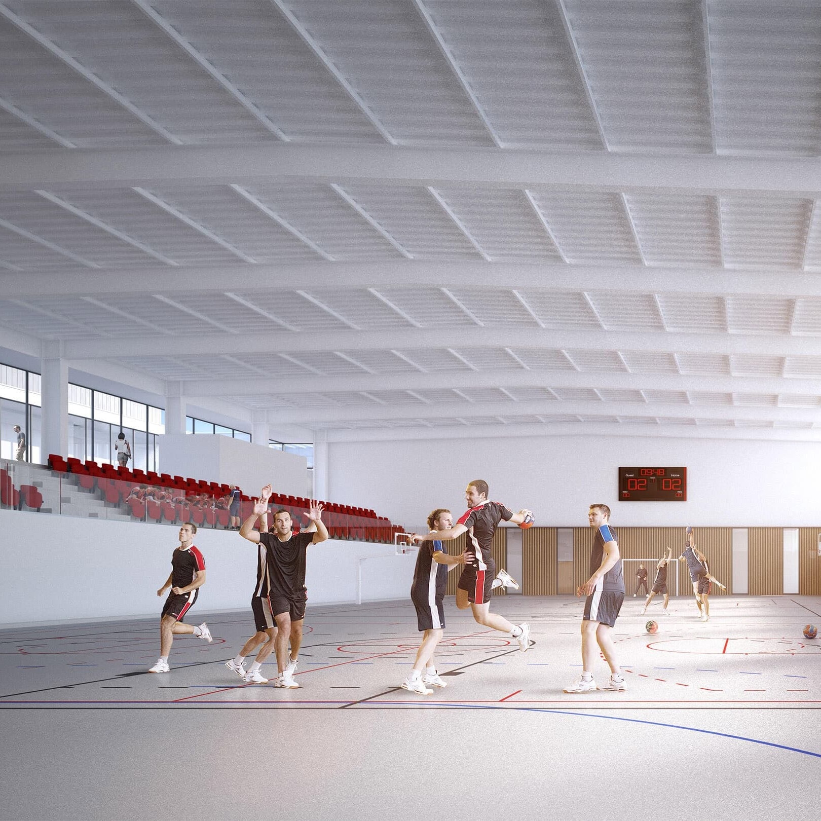 illuminens | perspective architecture 3D | image architecture | archiviz | complexe sportif georges pompidou | montauban | bvl architecture