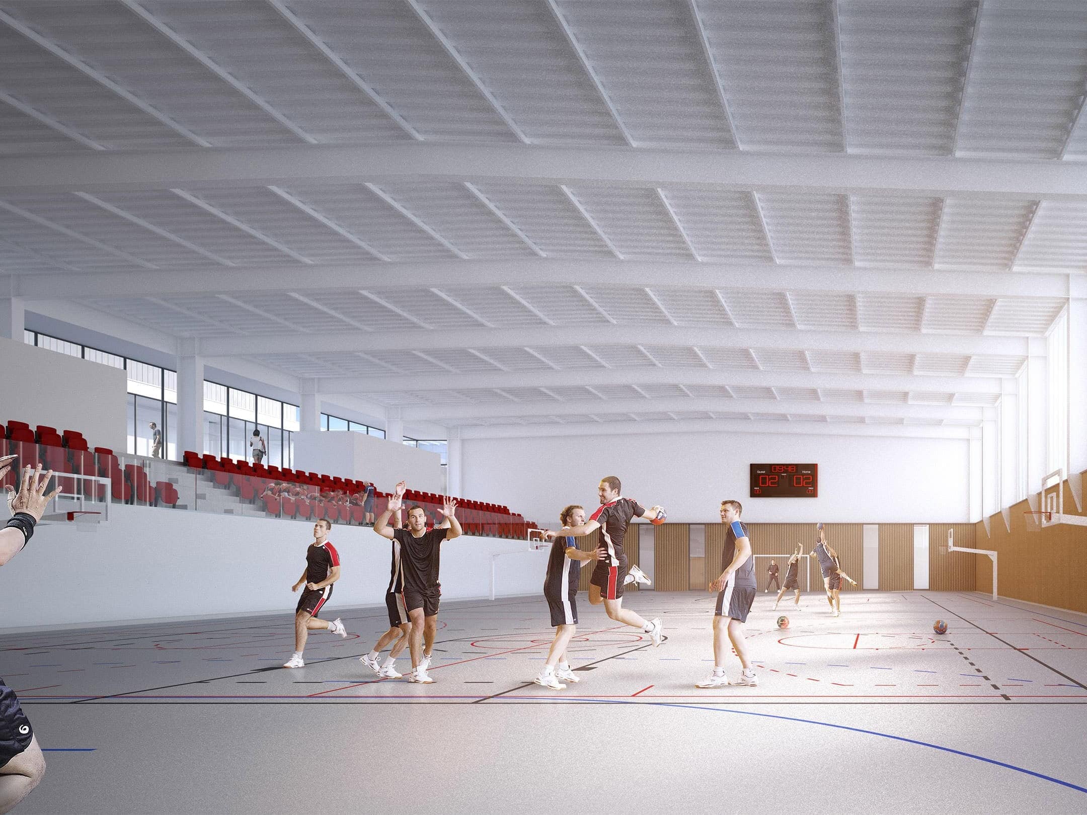 illuminens | archiviz | architectural visualization | architectural render | georges pompidou sports complex | montauban | bvl architecture