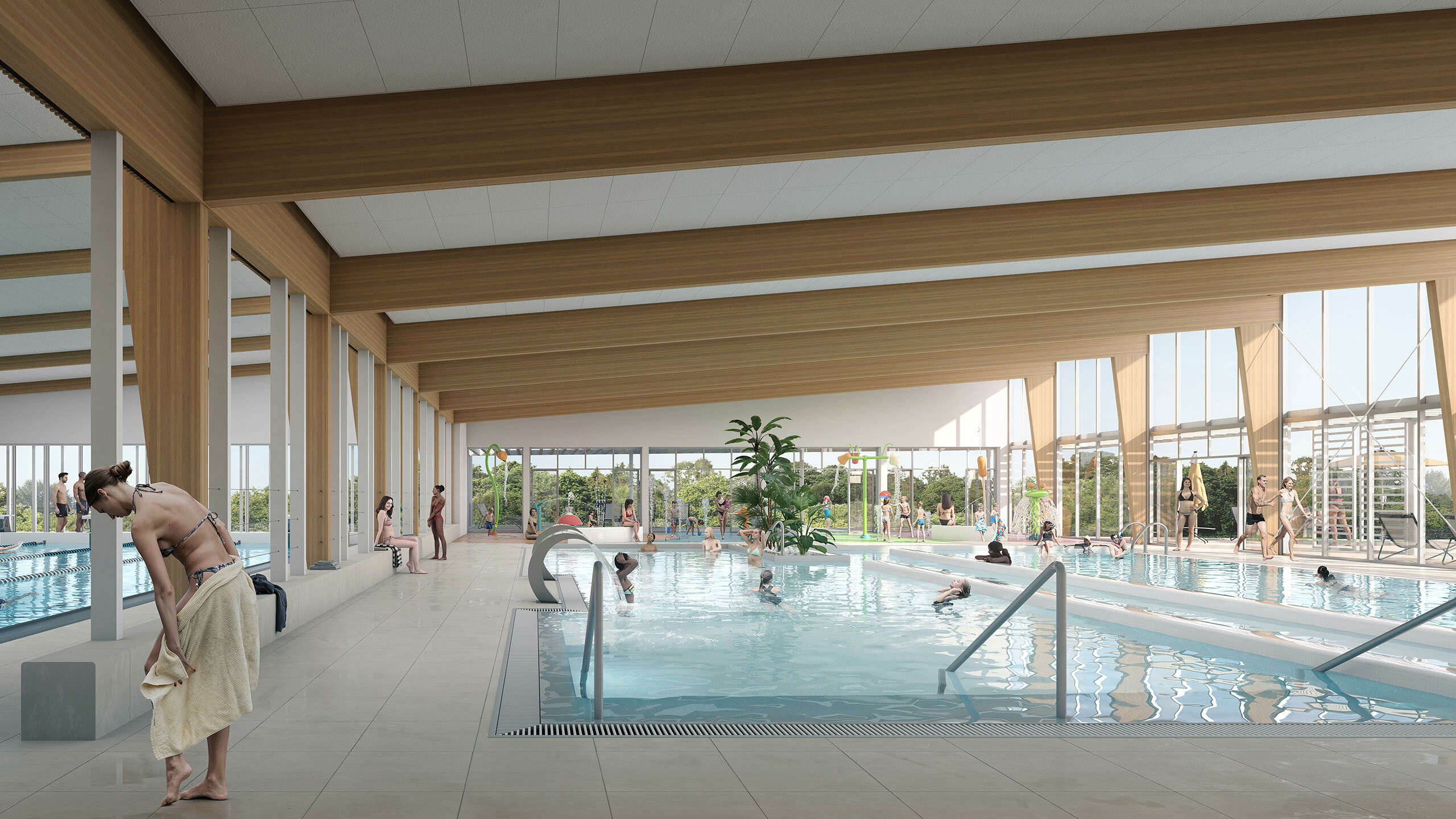 illuminens | perspective architecture 3D | image architecture | archiviz | centre aquatique nanteuil-les-meaux | coste architectures