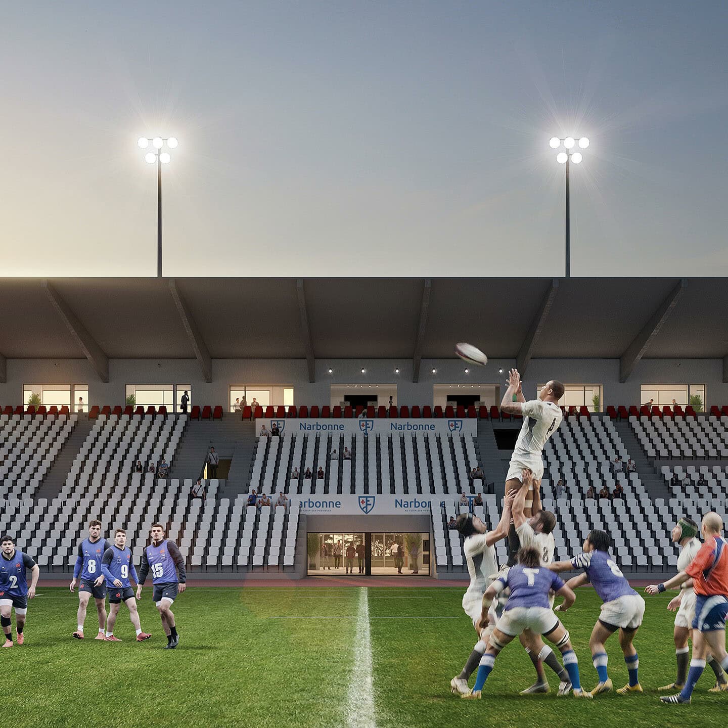 illuminens | perspective architecture 3D | image architecture | archiviz | stade narbonne | btd architecte