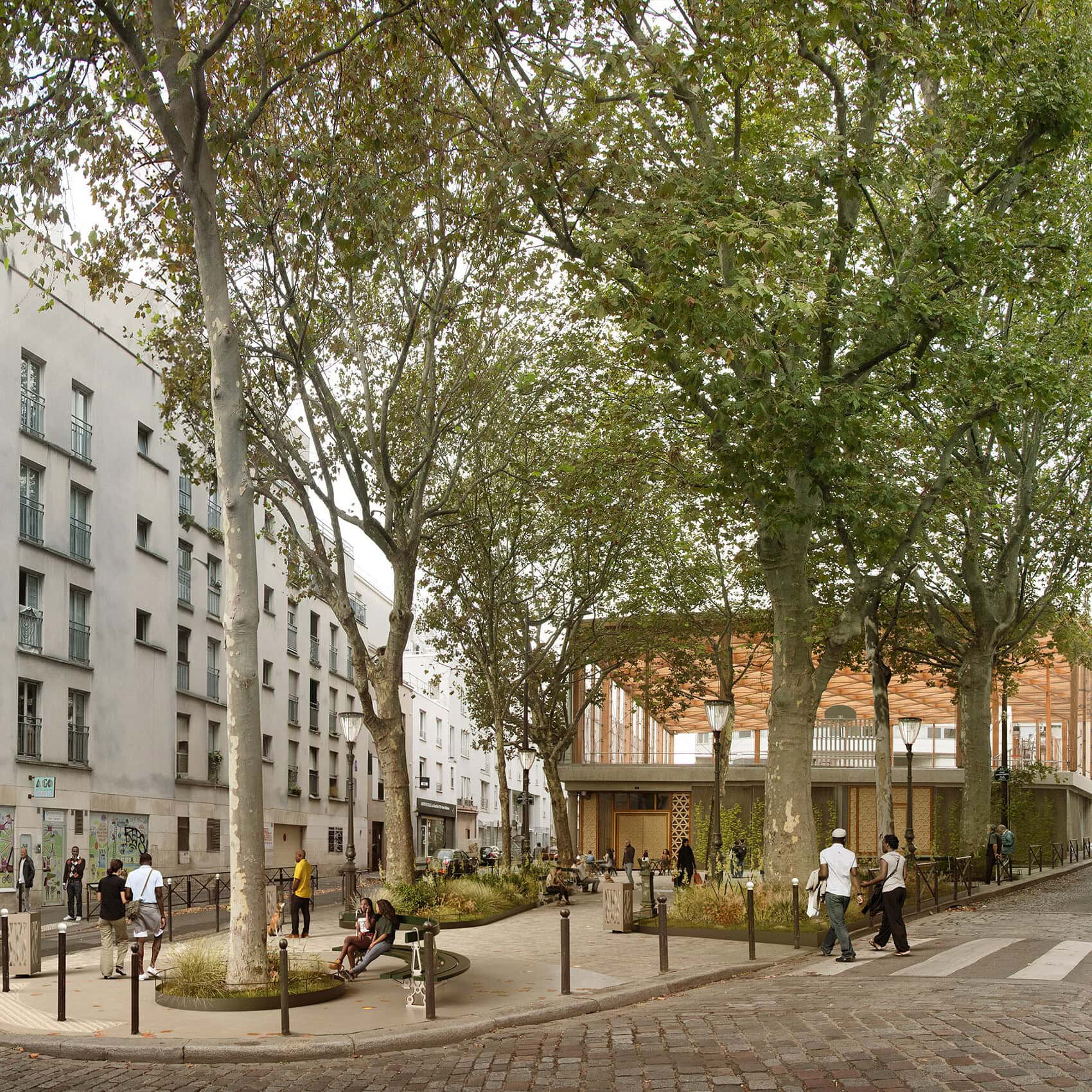 illuminens | perspective architecture 3D | image architecture | archiviz | paris | place cheikha remitti | agence babylone | pariseine