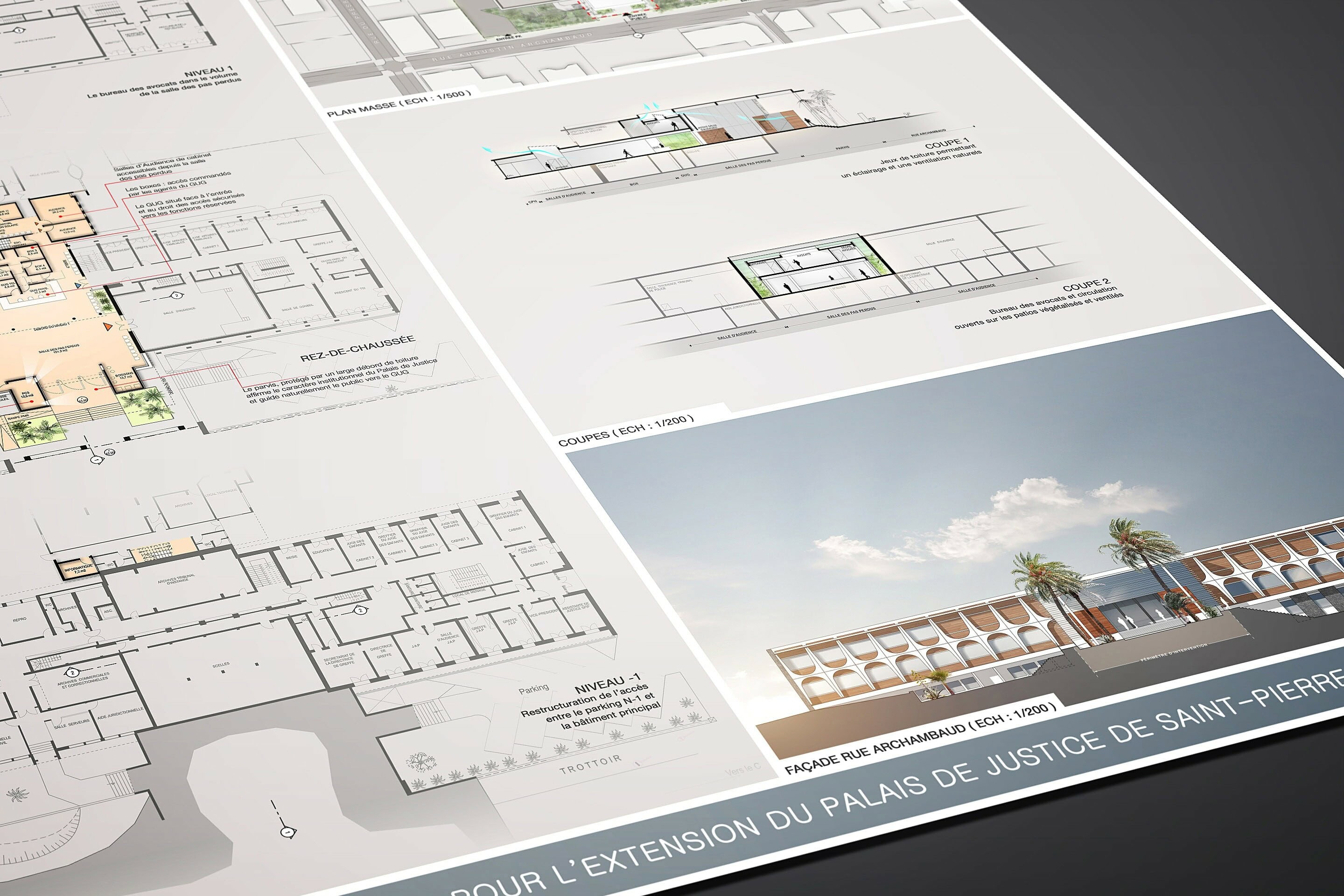 illuminens | rendus de concours | rénovation du tgi | saint-pierre - ile de la reunion | atelier architectes